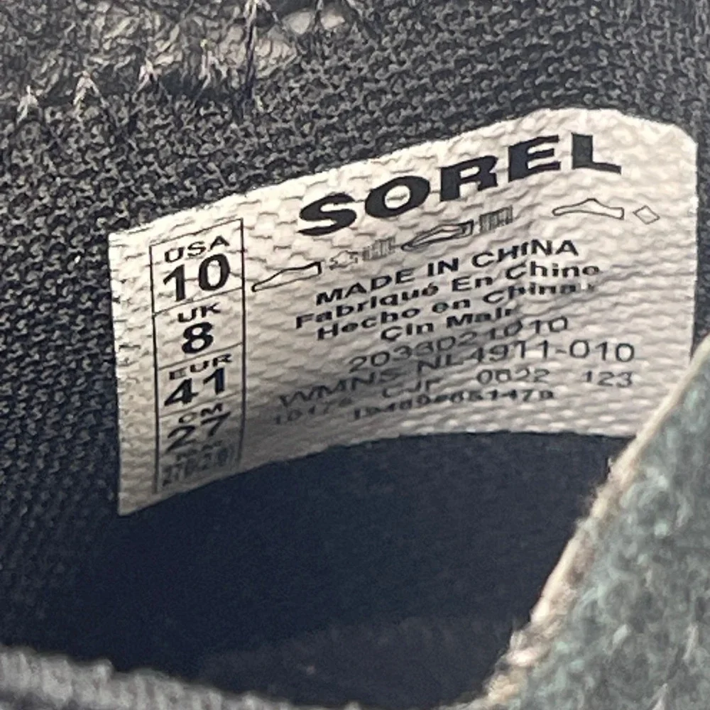 Sorel Womens Size 10 Black Suede Wedge Chelsea Slip On Sneakers